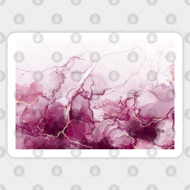 Burgundy Alcohol Ink Pattern Sticker by Lady Lilac